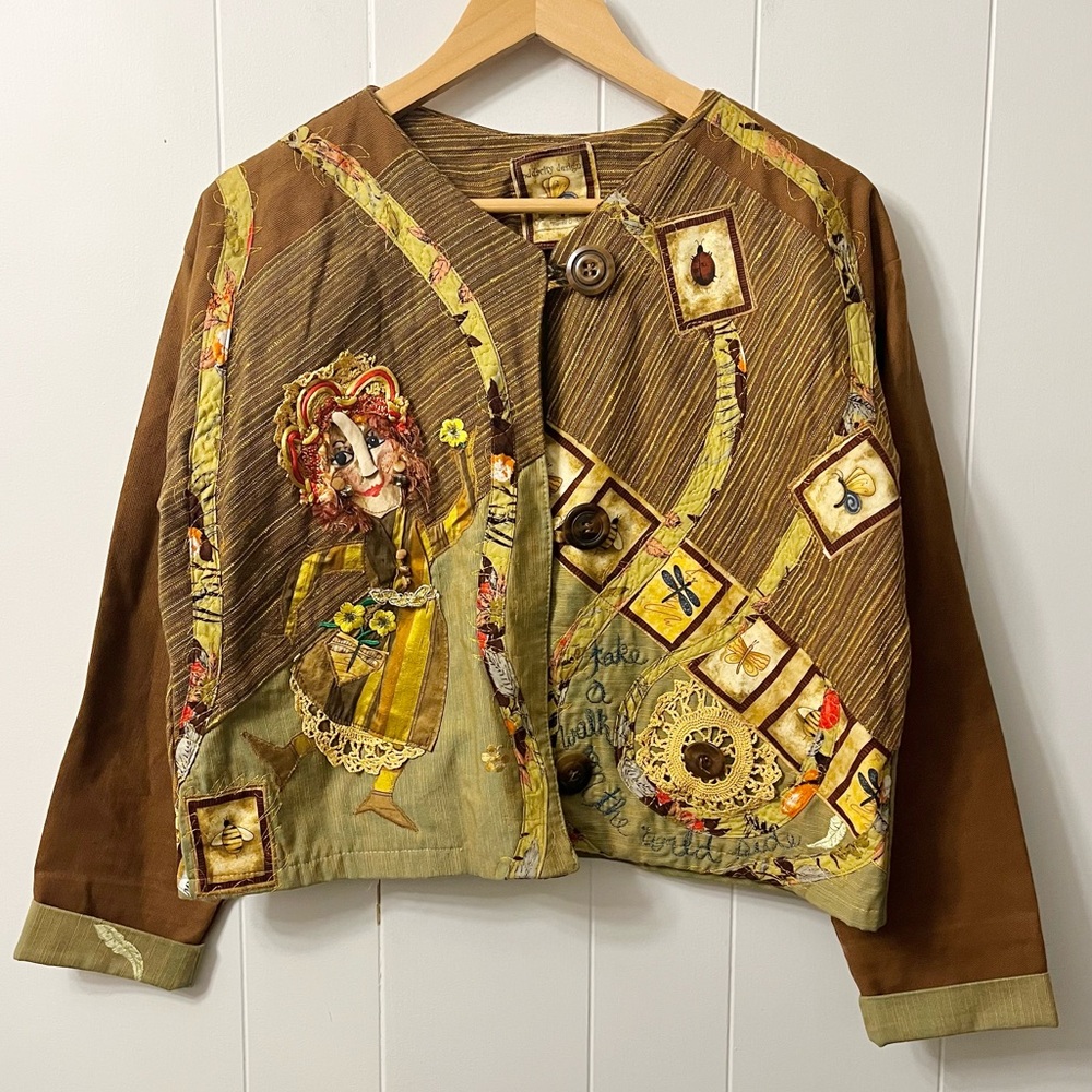 Handmade OOAK Oddacity Designs Artisan Jacket Sewn Wearable Art Patchwork Alt